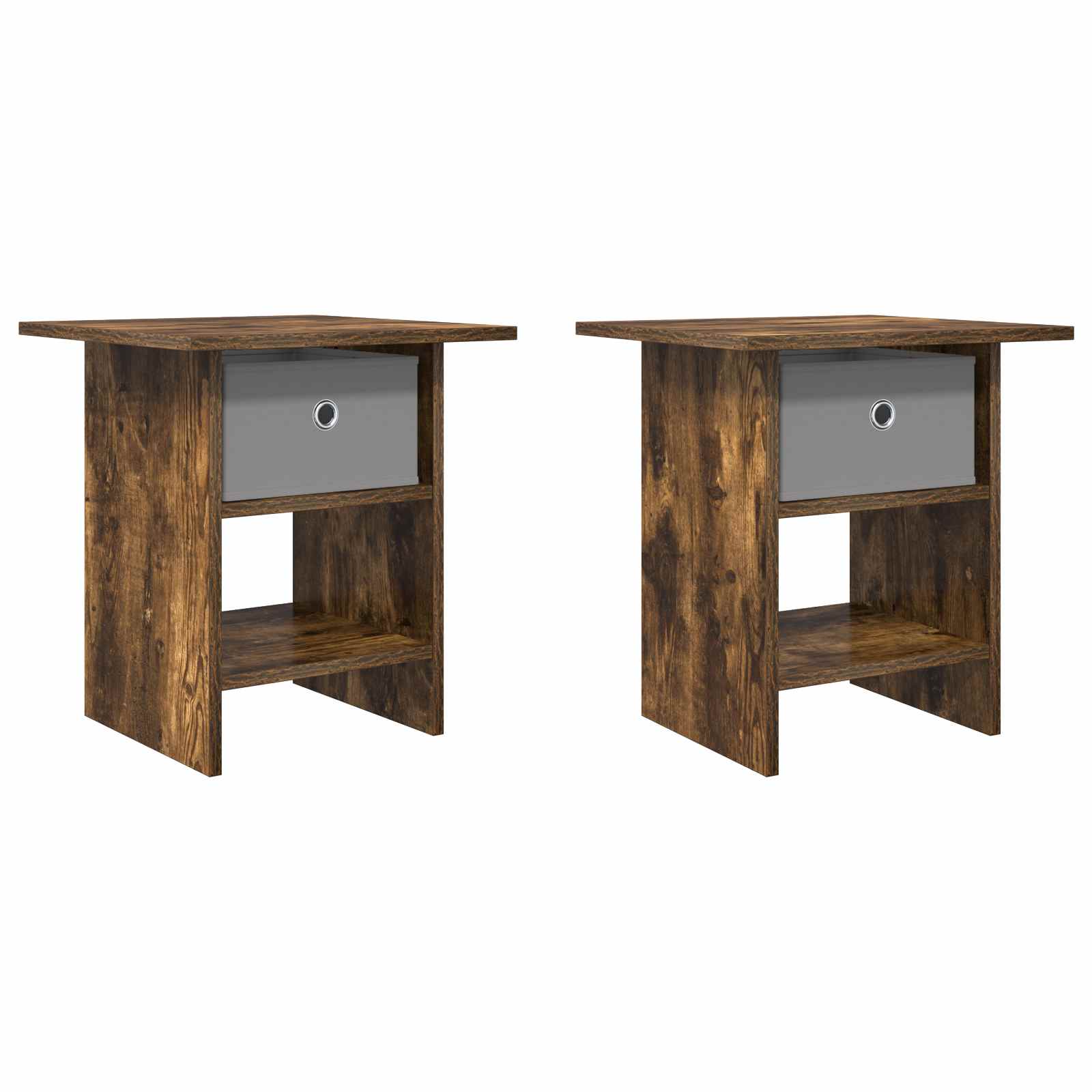Κομοδίνο 2 pcs Καπνιστό Δρύς 41 x 40 x 45 εκ Επεξεργασμένο ξύλο - Pakobazaar