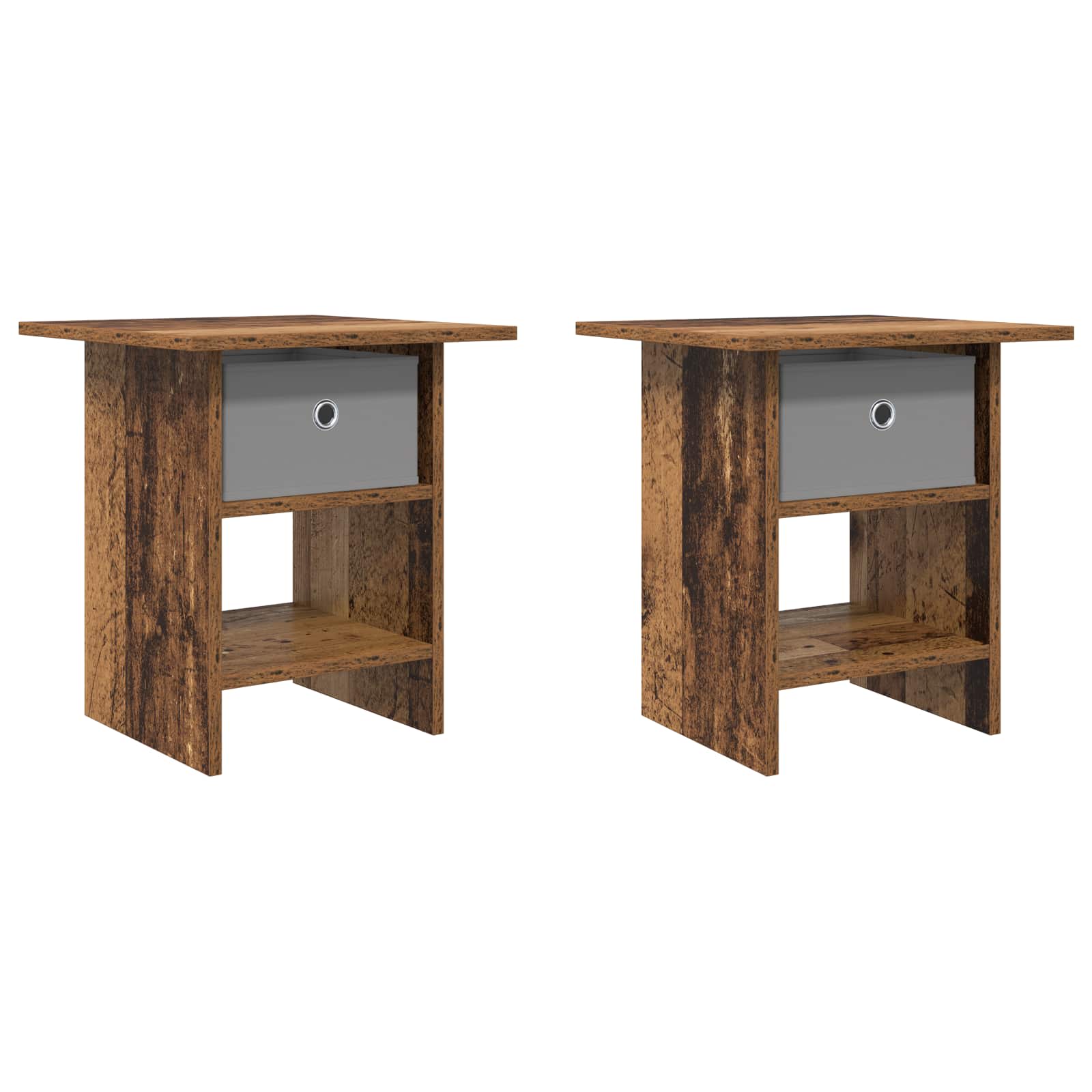 Κομοδίνο 2 pcs Παλιό ξύλο 41 x 40 x 45 εκ Επεξεργασμένο ξύλο - Pakobazaar