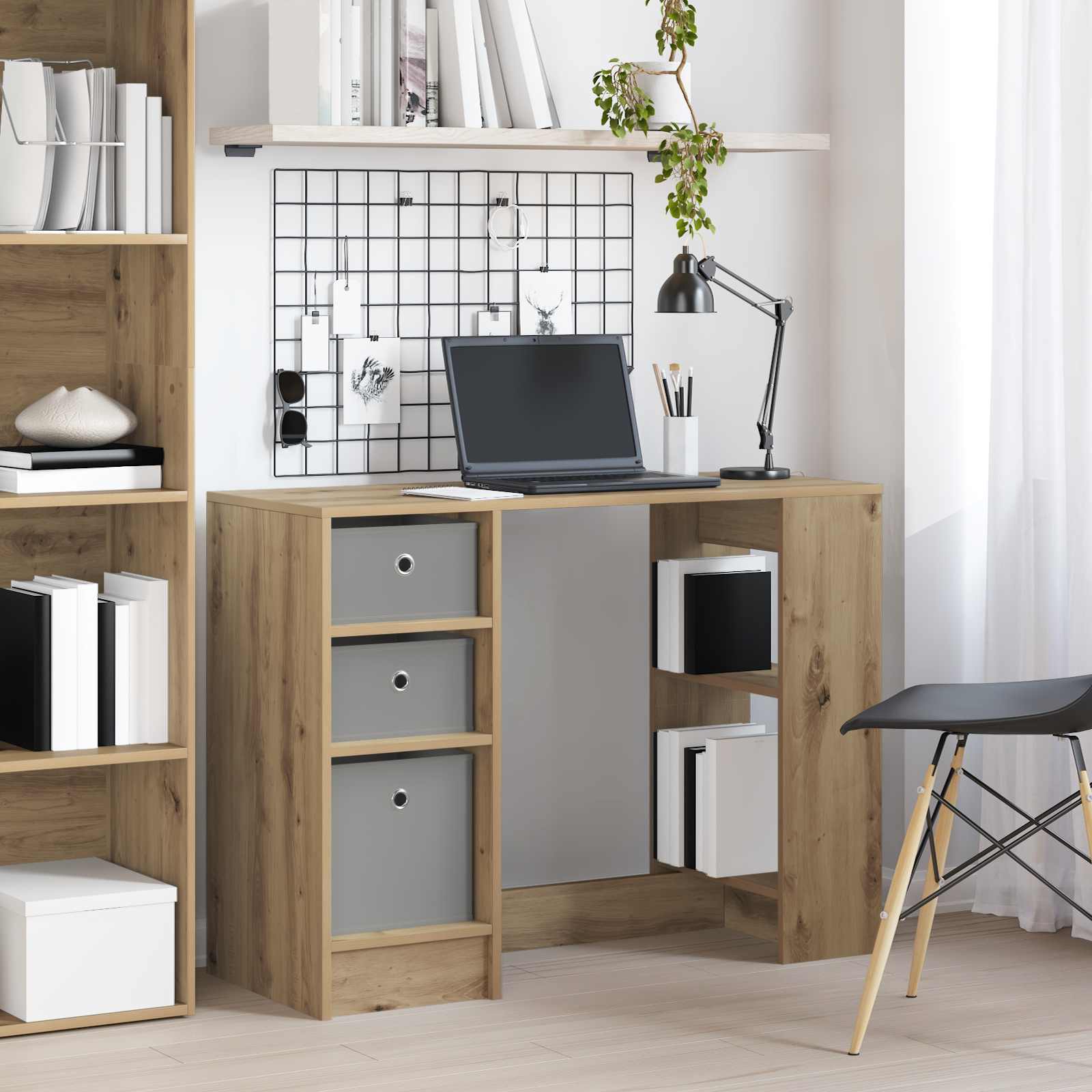 Γραφείο με ράφι Artisan Oak 100 x 40 x 75 cm Επεξεργασμένο ξύλο - Pakobazaar