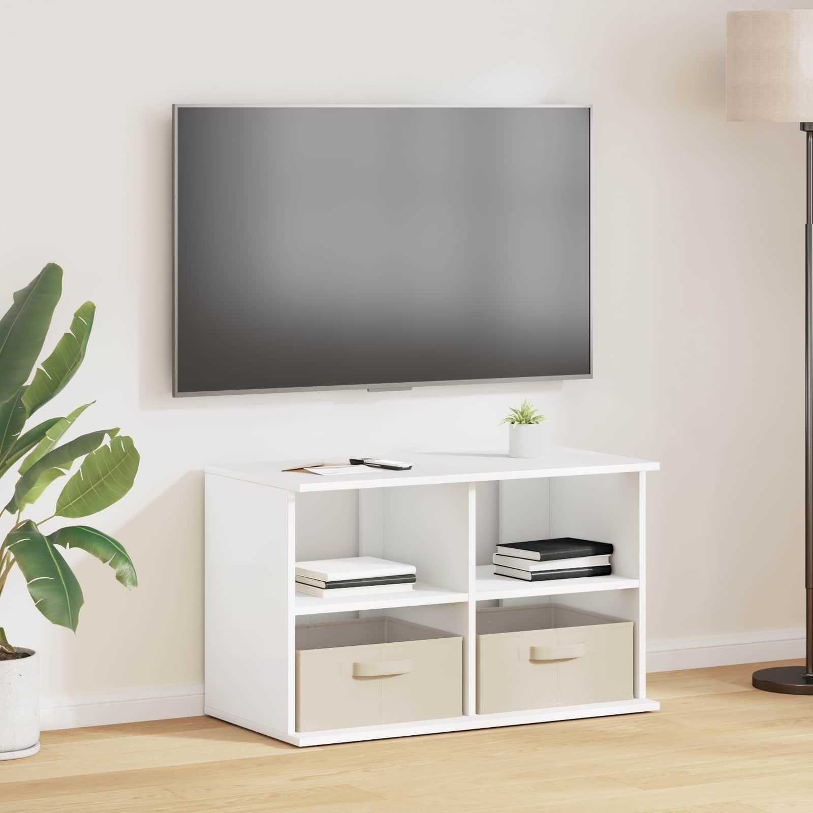 Βάση τηλεόρασης με συρτάρι Λευκό 79 x 40 x 48 εκ - Pakobazaar