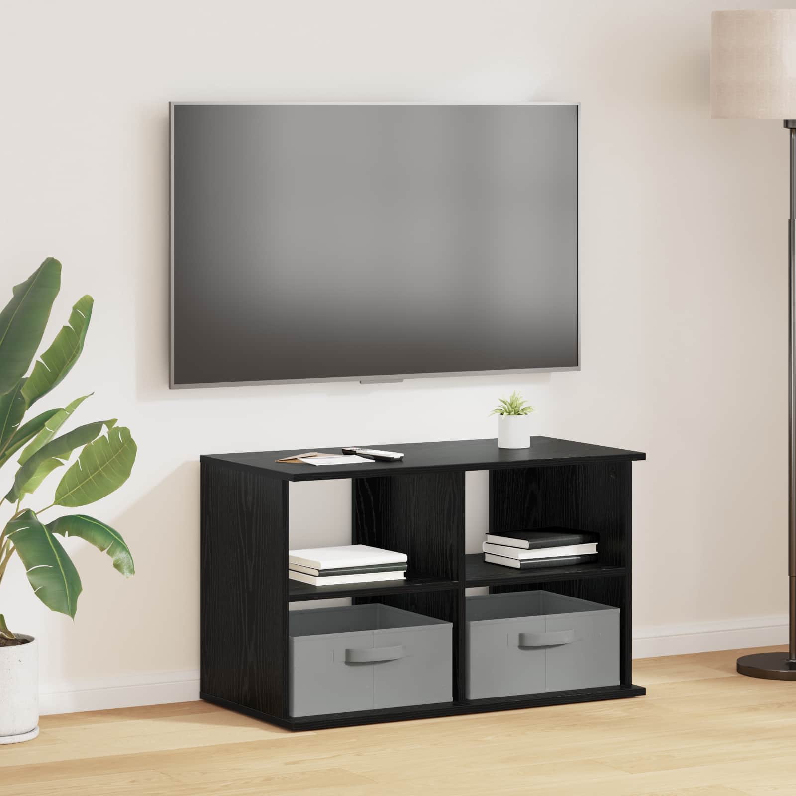 Βάση τηλεόρασης με συρτάρι Μαύρη Οξυά 79 x 40 x 48 εκ - Pakobazaar