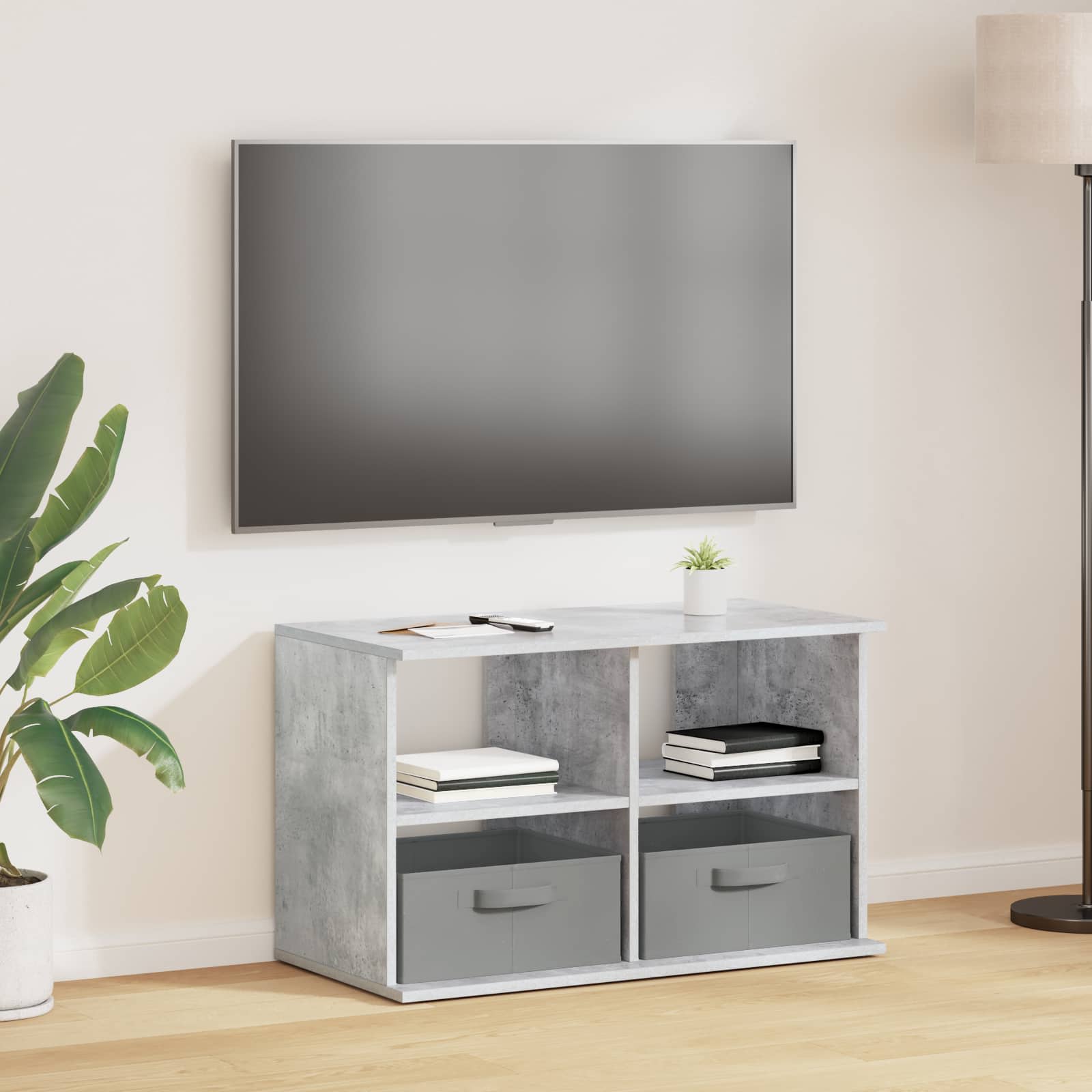 Βάση τηλεόρασης με συρτάρι Σκυρόδεμα Γκρι 79 x 40 x 48 εκ - Pakobazaar