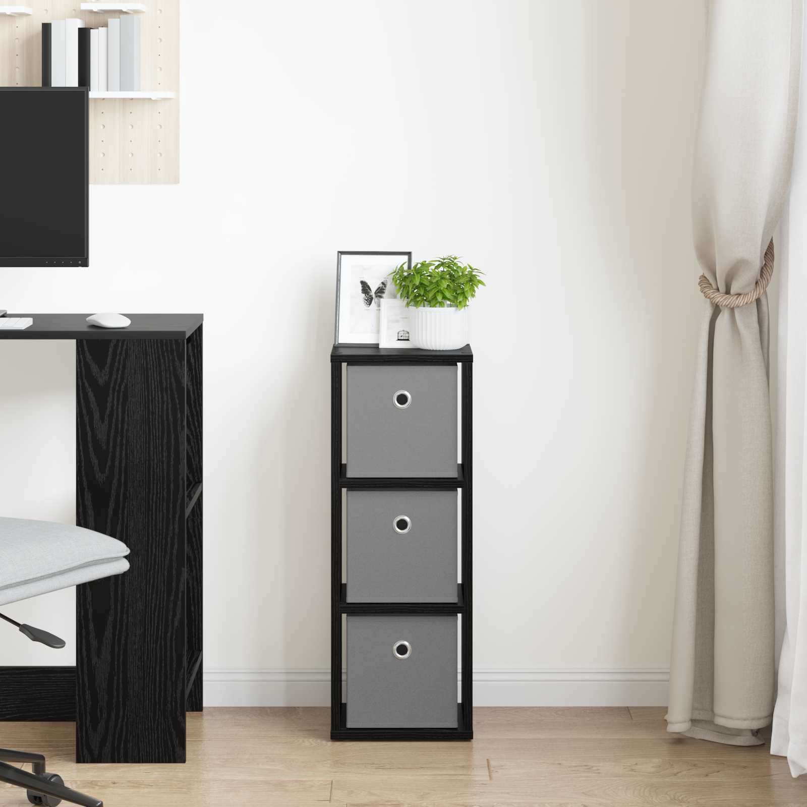 Πλαϊνό γραφείο με συρτάρι Μαύρη Οξυά 25,5 x 22 x 69,5 εκ - Pakobazaar
