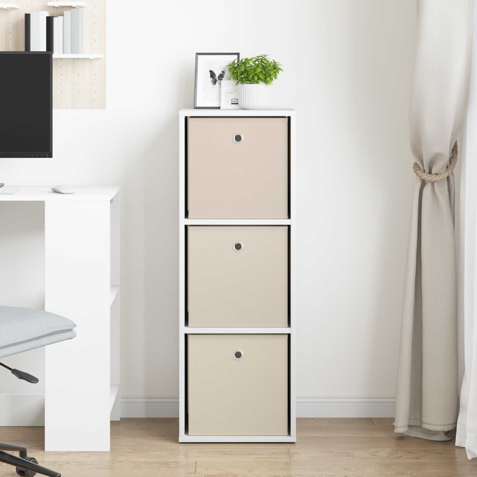 Πλαϊνό γραφείο με συρτάρι Λευκό 35 x 32 x 99,5 εκ - Pakobazaar