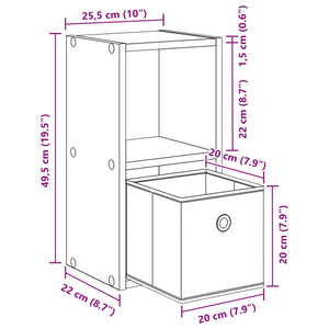 Κομοδίνο 2 pcs Λευκό 25,5 x 22 x 49,5 εκ Επεξεργασμένο ξύλο - Pakobazaar