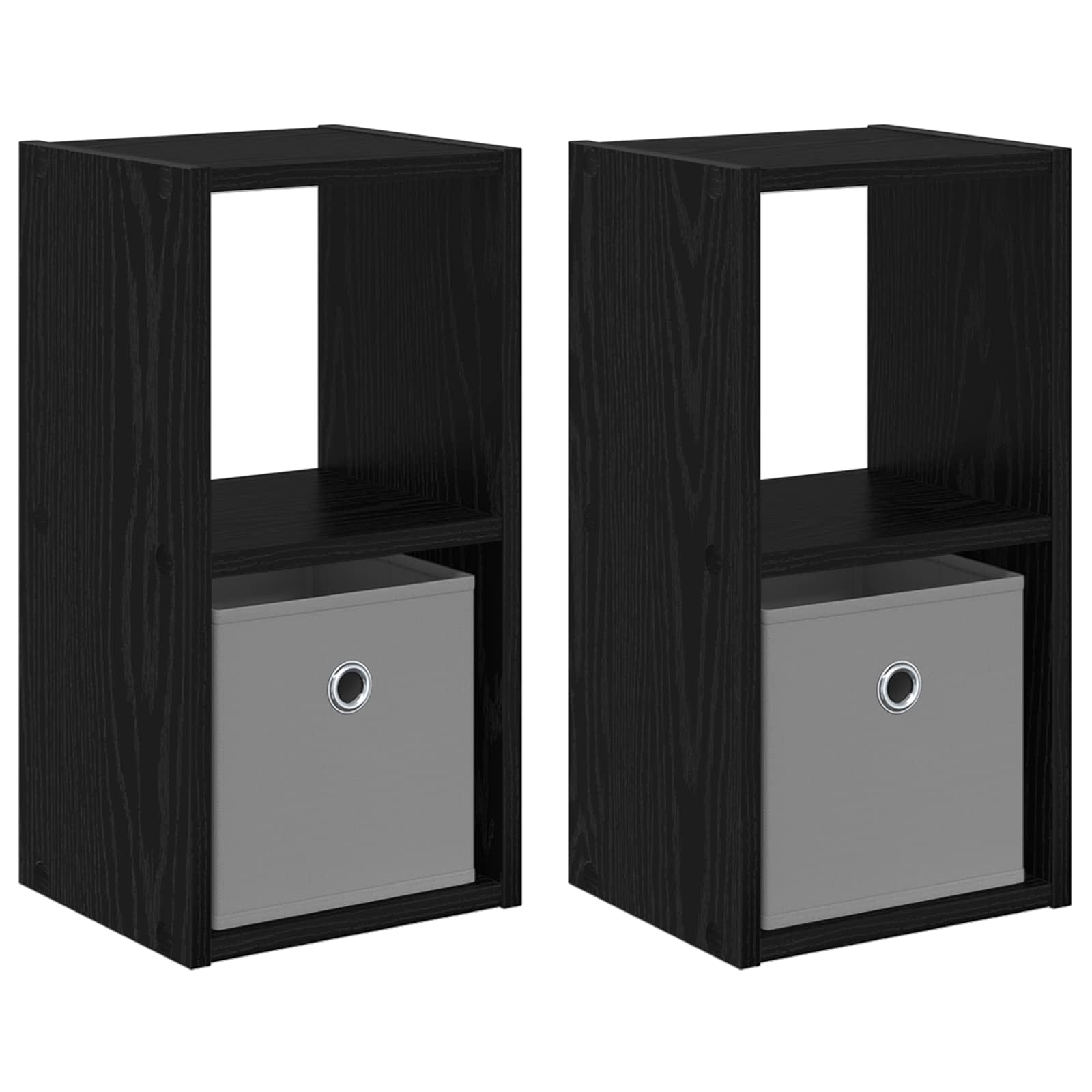 Κομοδίνο με συρτάρι 2 pcs Μαύρη Οξυά 25,5 x 22 x 49,5 εκ - Pakobazaar