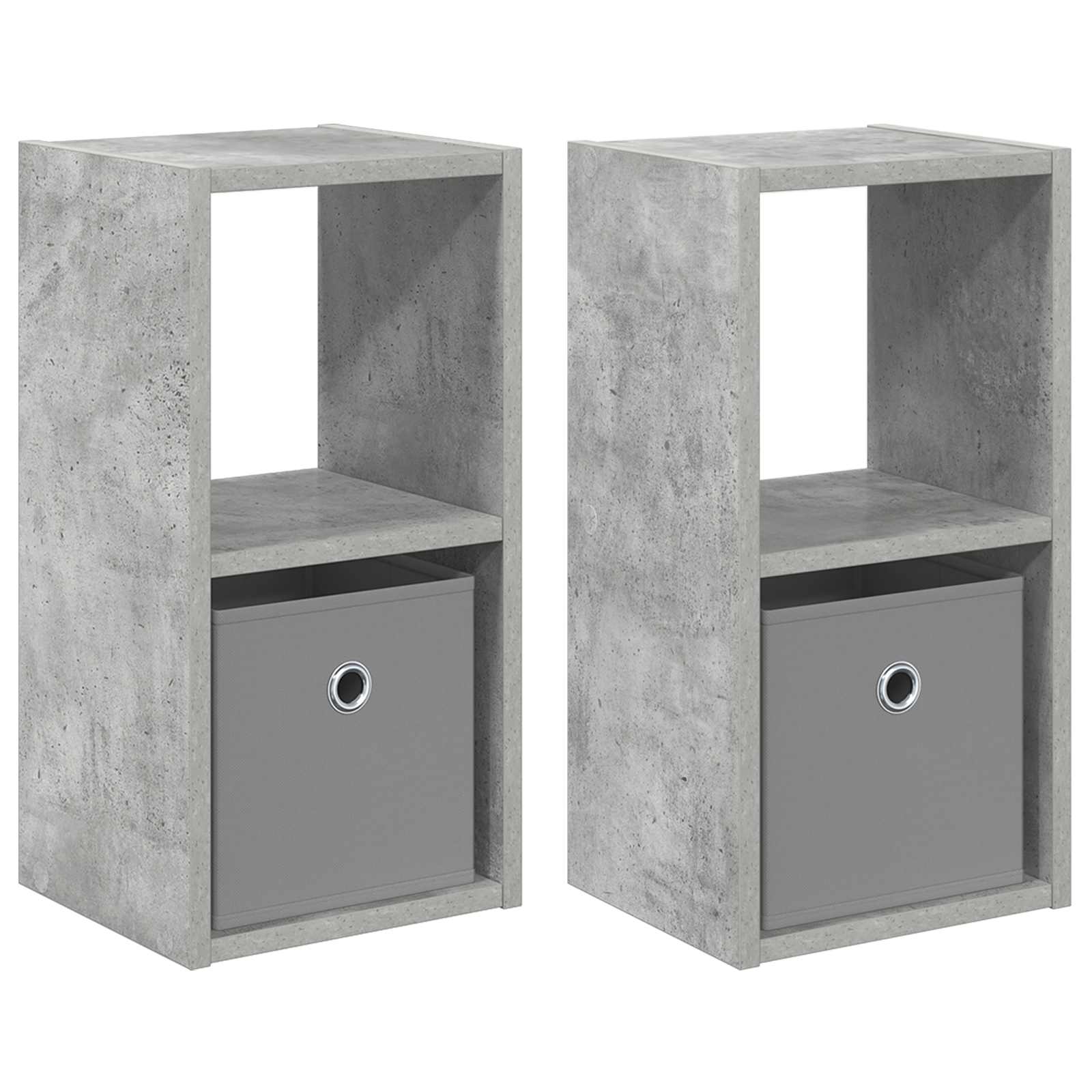 Κομοδίνο με συρτάρι 2 pcs Σκυρόδεμα Γκρι 25,5 x 22 x 49,5 εκ - Pakobazaar