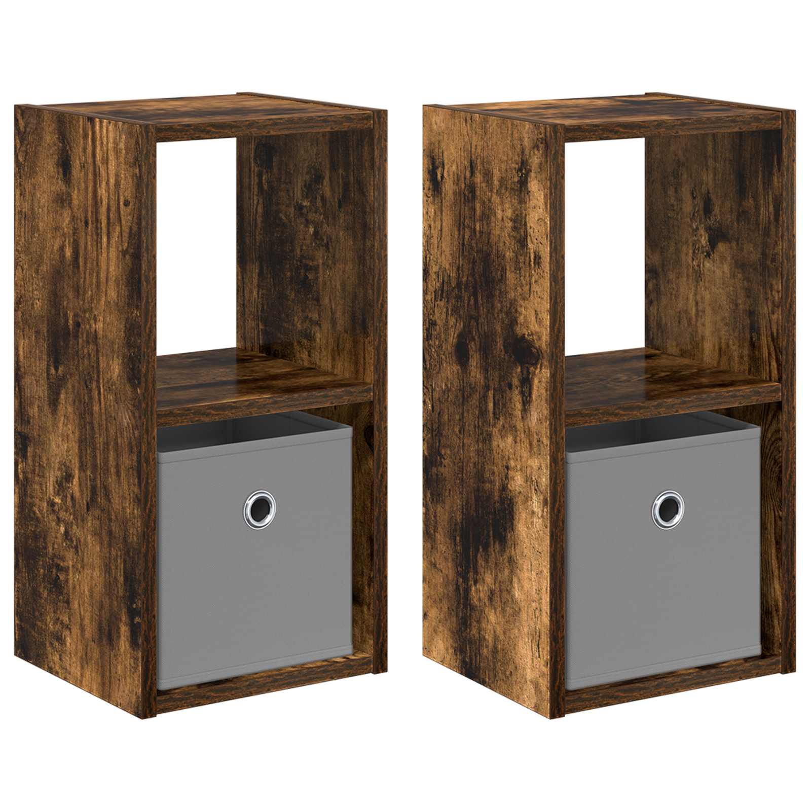 Κομοδίνο με συρτάρι 2 pcs Καπνιστό Δρύς 25,5 x 22 x 49,5 εκ - Pakobazaar