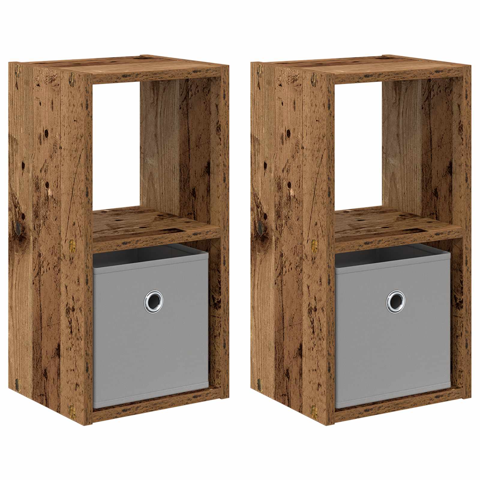 Κομοδίνο με συρτάρι 2 pcs Παλιό ξύλο 25,5 x 22 x 49,5 εκ - Pakobazaar
