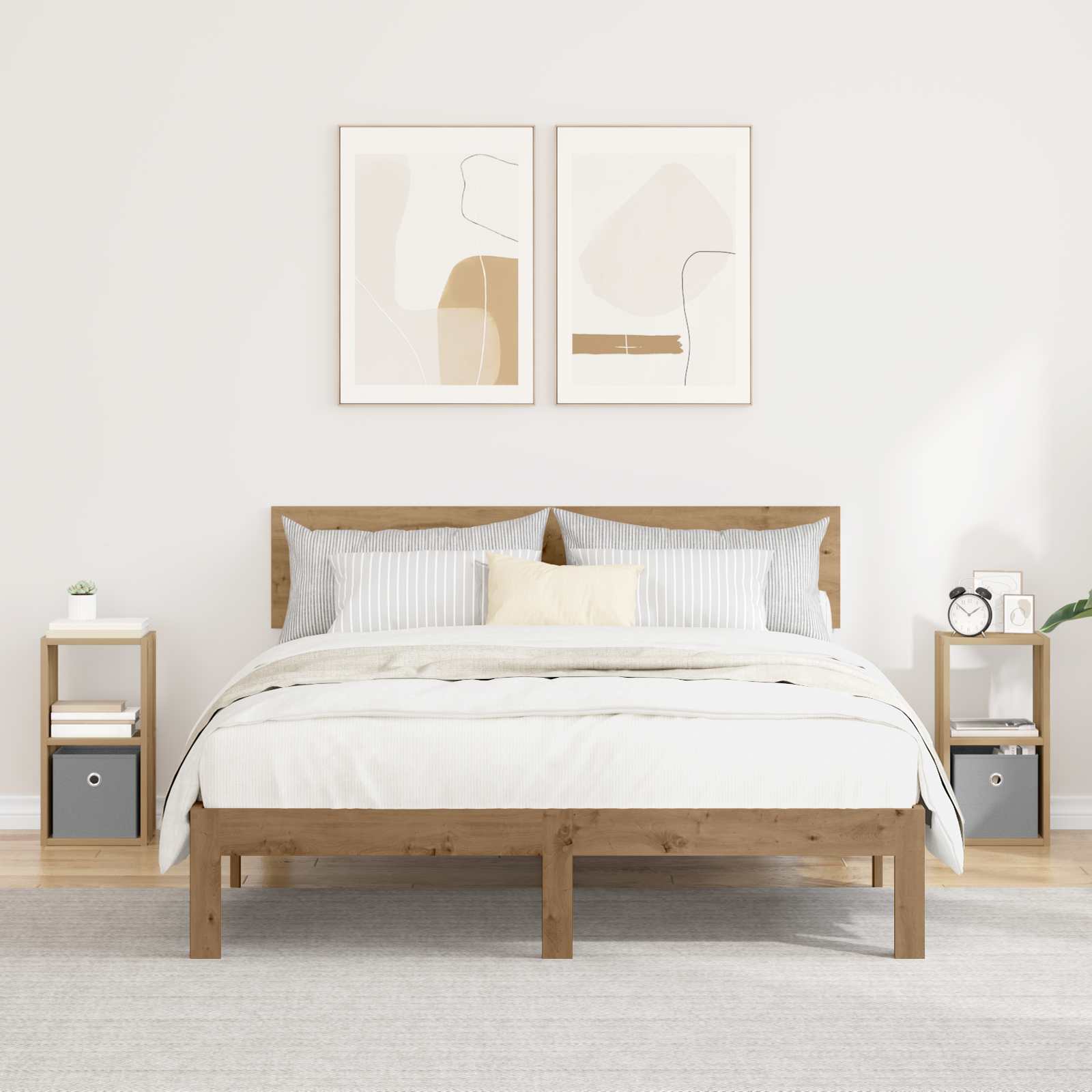 Κομοδίνο με συρτάρι 2 pcs Artisan Oak 25,5 x 22 x 49,5 εκ - Pakobazaar