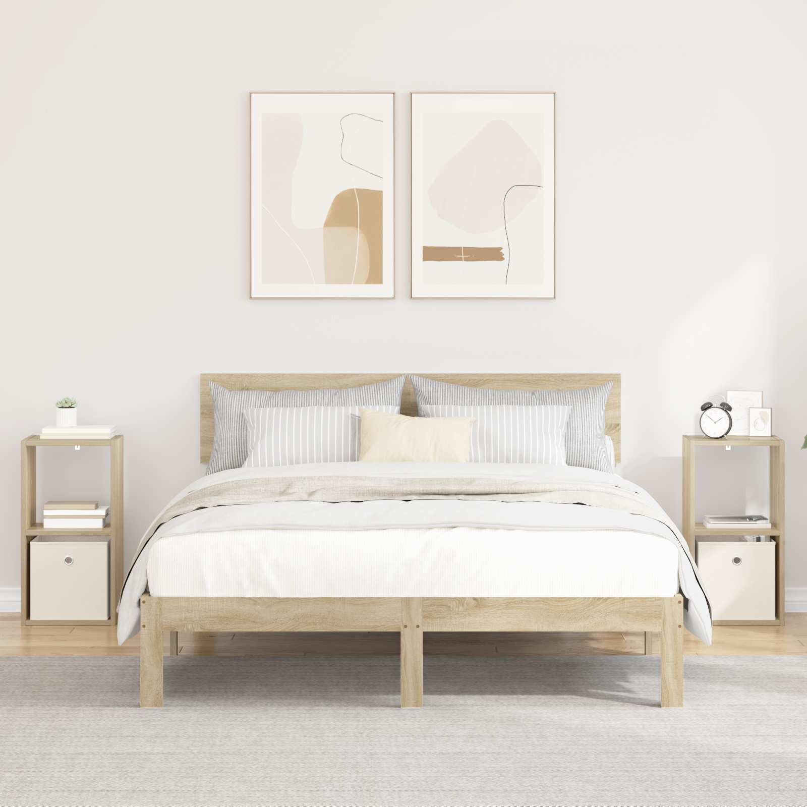 Κομοδίνο με συρτάρι 2 pcs Δρύς Sonoma 30,5 x 27 x 59,5 εκ - Pakobazaar