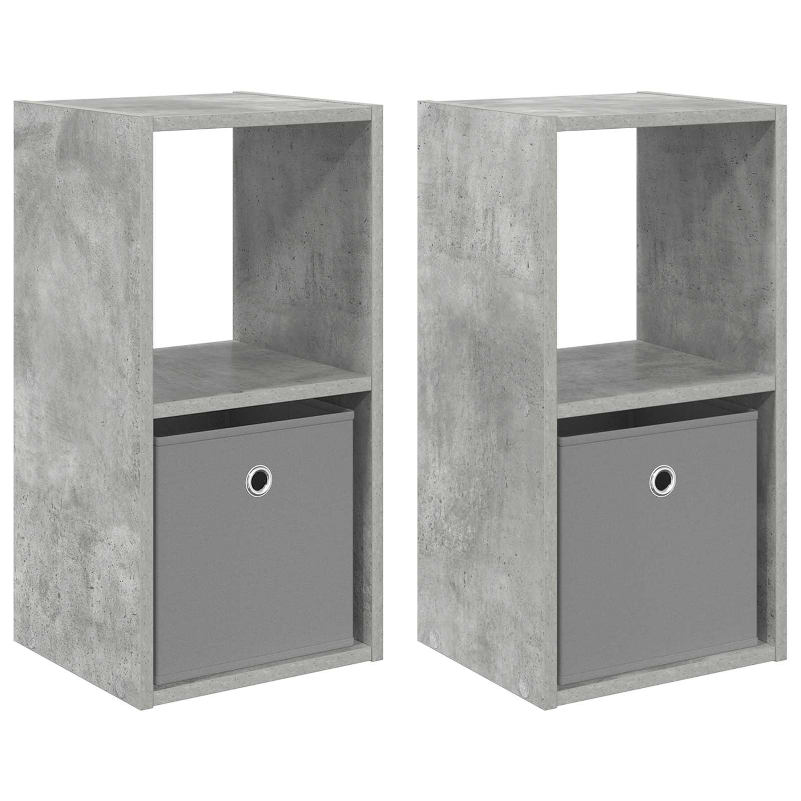 Κομοδίνο με συρτάρι 2 pcs Σκυρόδεμα Γκρι 30,5 x 27 x 59,5 εκ - Pakobazaar