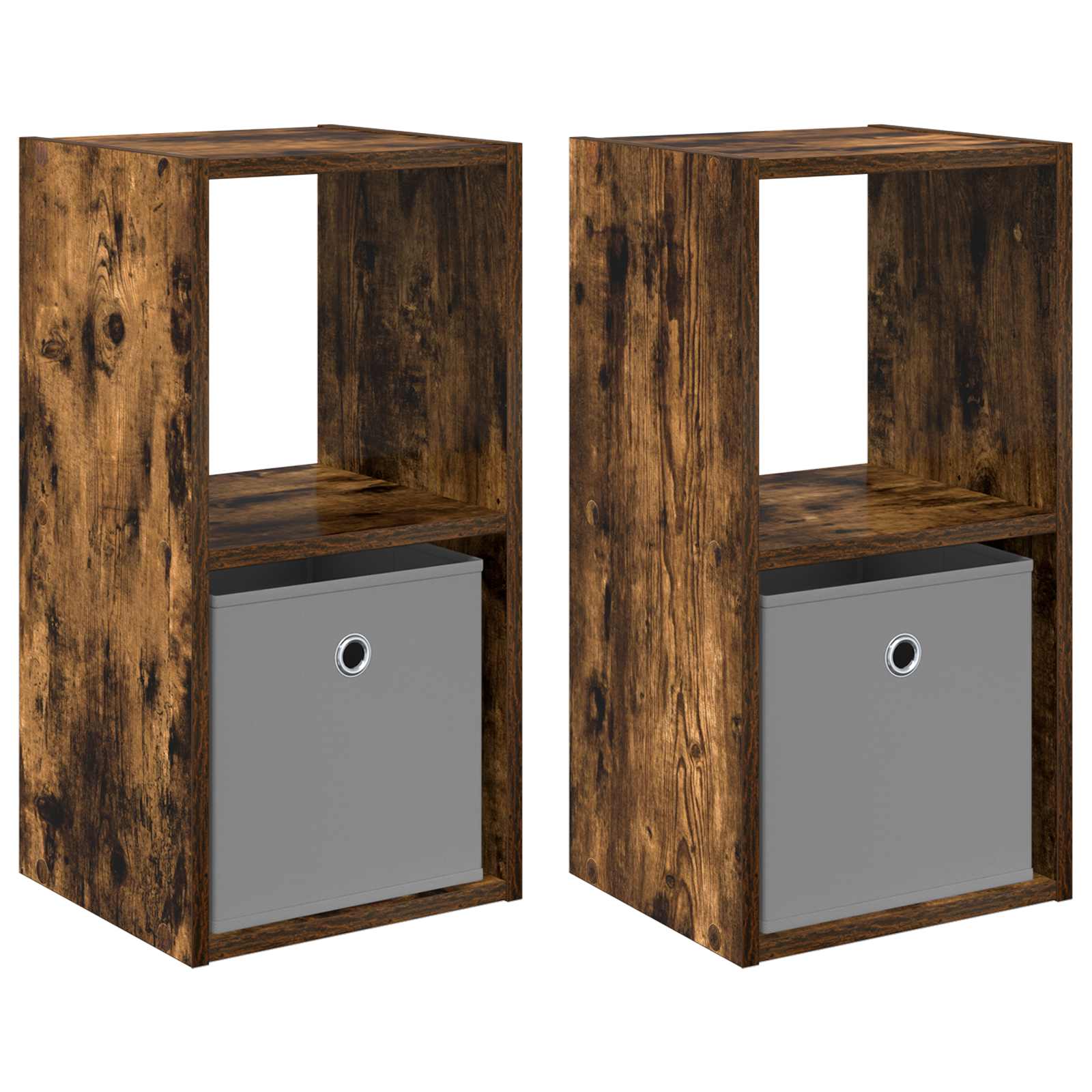 Κομοδίνο με συρτάρι 2 pcs Καπνιστό Δρύς 30,5 x 27 x 59,5 εκ - Pakobazaar