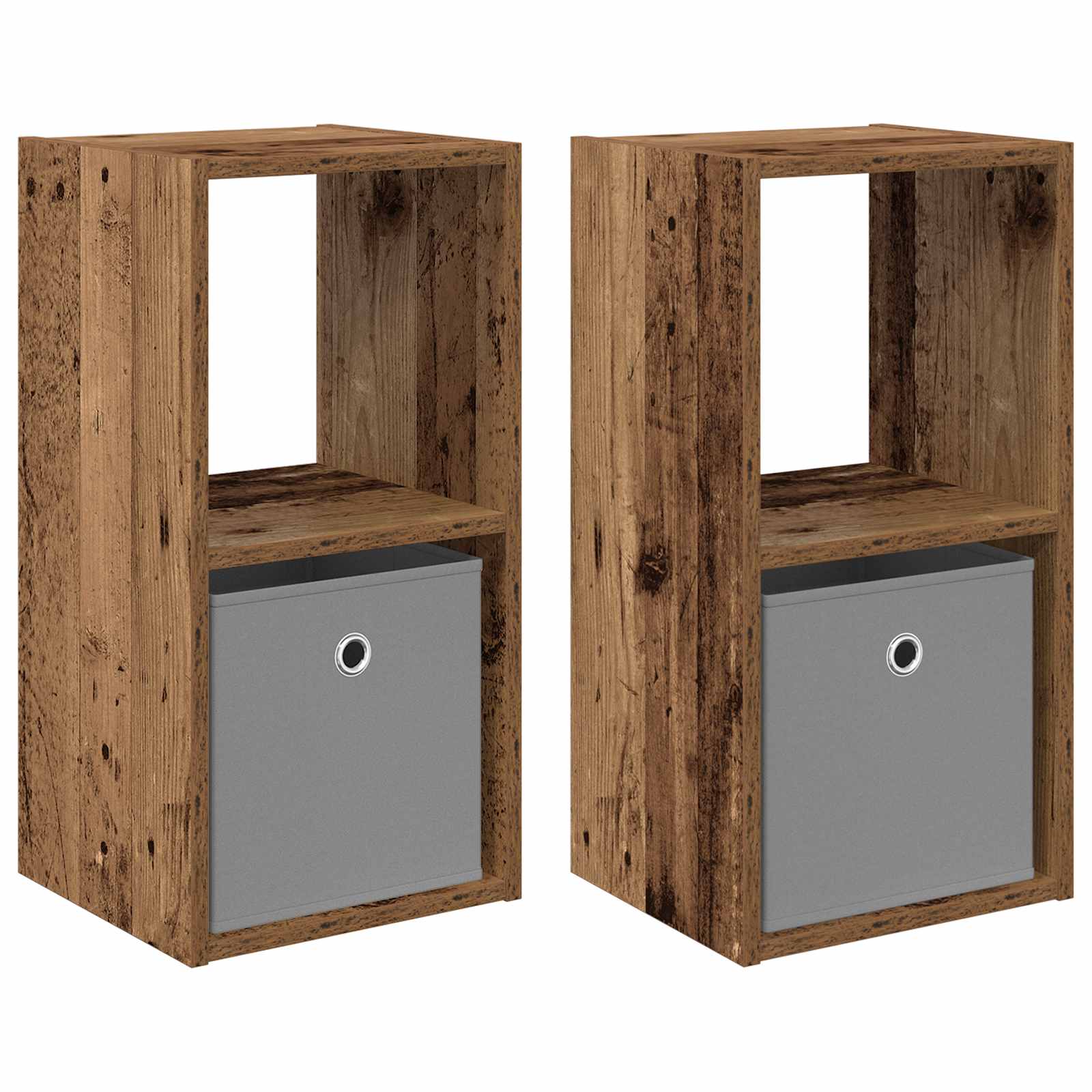 Κομοδίνο με συρτάρι 2 pcs Παλιό ξύλο 30,5 x 27 x 59,5 εκ - Pakobazaar