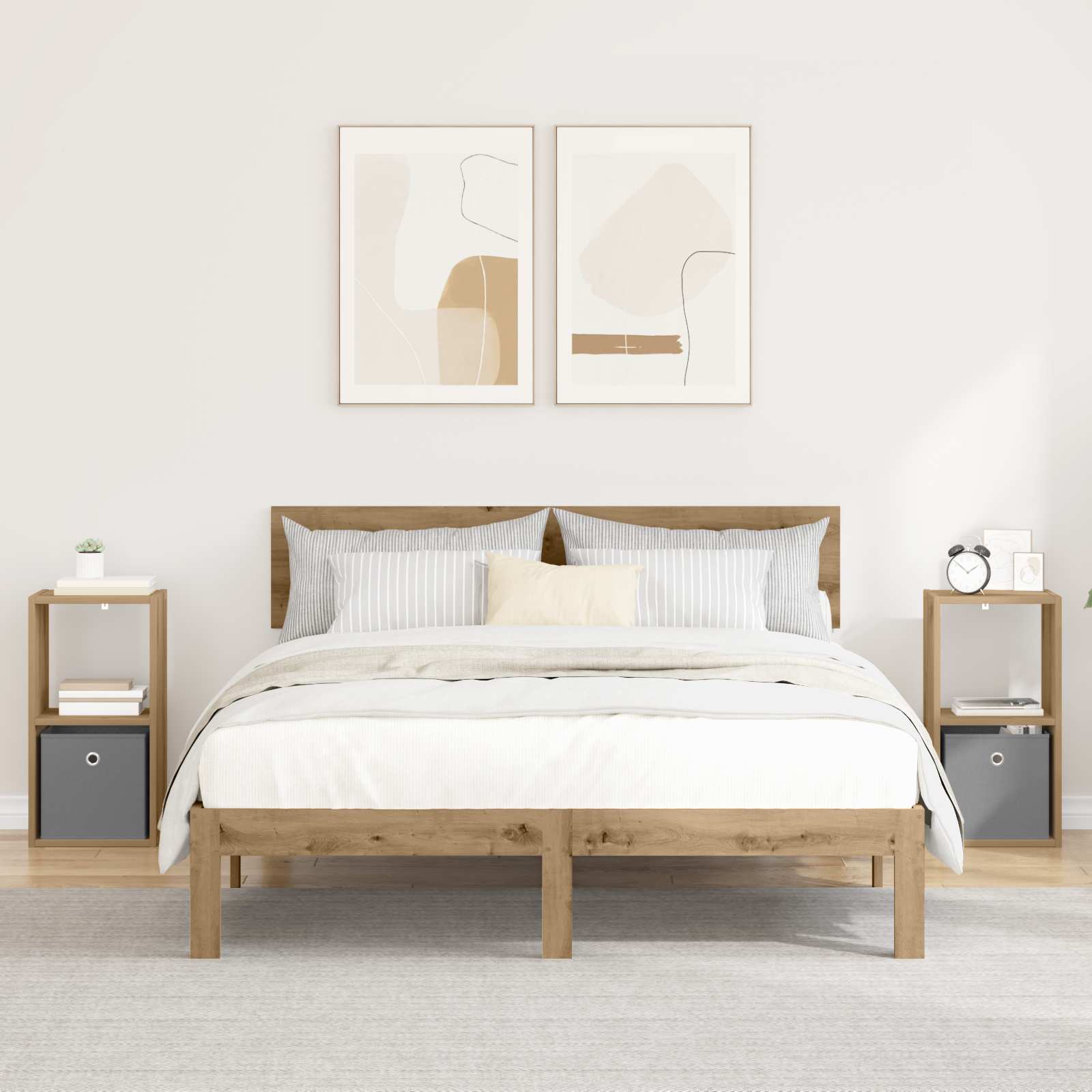 Κομοδίνο με συρτάρι 2 pcs Artisan Oak 30,5 x 27 x 59,5 εκ - Pakobazaar