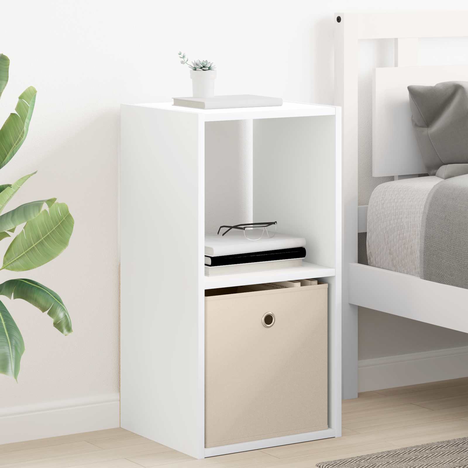 Κομοδίνο 2 pcs Λευκό 35 x 32 x 68,5 εκ Επεξεργασμένο ξύλο - Pakobazaar