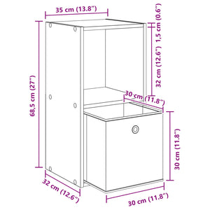 Κομοδίνο 2 pcs Λευκό 35 x 32 x 68,5 εκ Επεξεργασμένο ξύλο - Pakobazaar