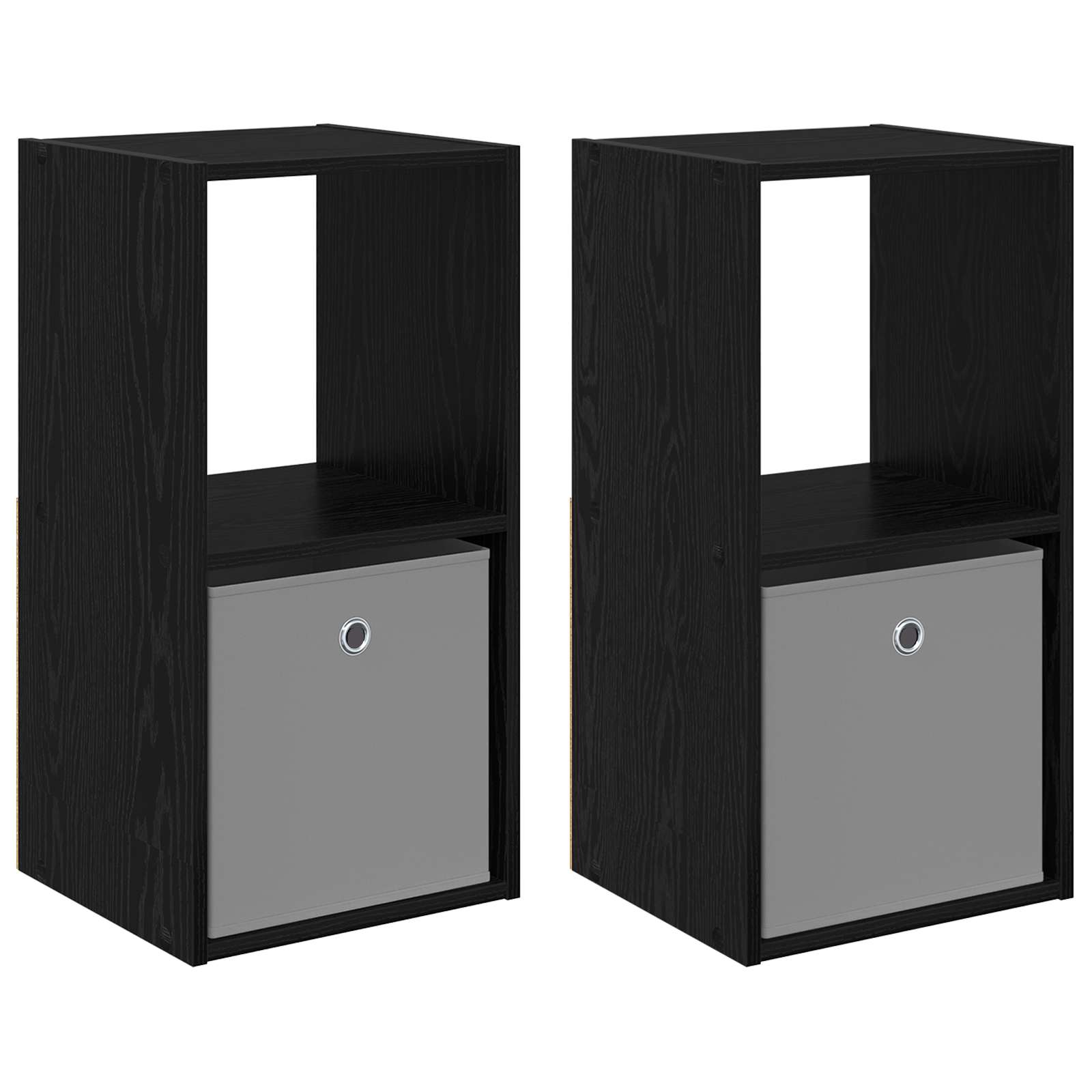Κομοδίνο 2 pcs Μαύρη Οξυά 35 x 32 x 68,5 εκ Επεξεργασμένο ξύλο - Pakobazaar