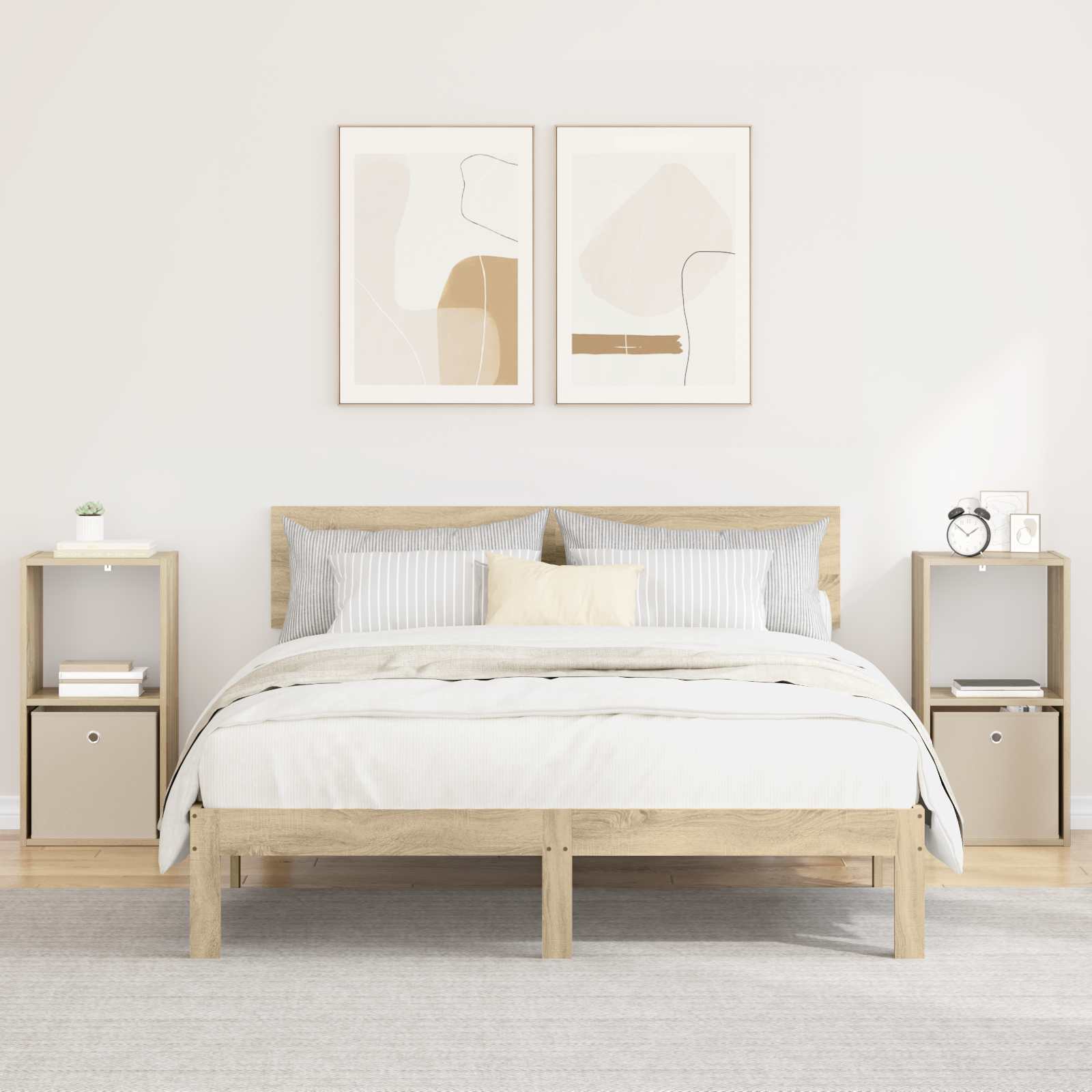 Κομοδίνο 2 pcs Δρύς Sonoma 35 x 32 x 68,5 εκ Επεξεργασμένο ξύλο - Pakobazaar