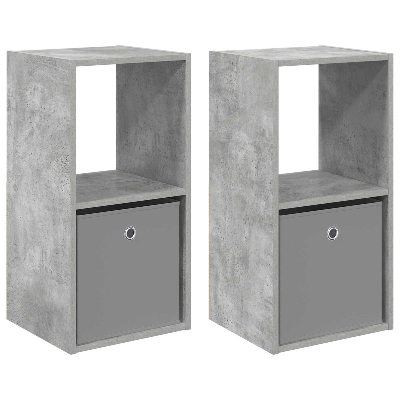 Κομοδίνο με συρτάρι 2 pcs Σκυρόδεμα Γκρι 35 x 32 x 68,5 εκ - Pakobazaar