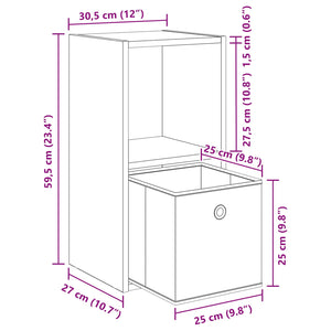 Κομοδίνο με συρτάρι 2 pcs Σκυρόδεμα Γκρι 35 x 32 x 68,5 εκ - Pakobazaar