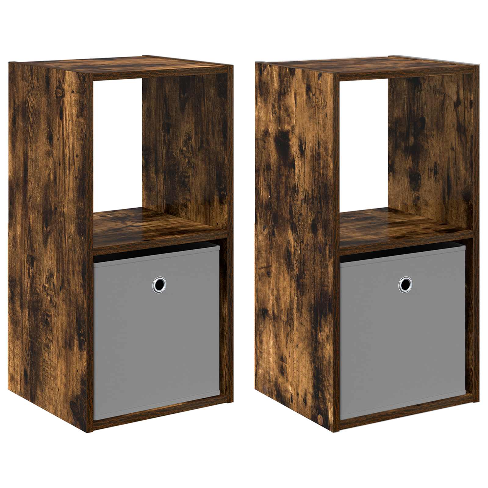 Κομοδίνο με συρτάρι 2 pcs Καπνιστό Δρύς 35 x 32 x 68,5 εκ - Pakobazaar