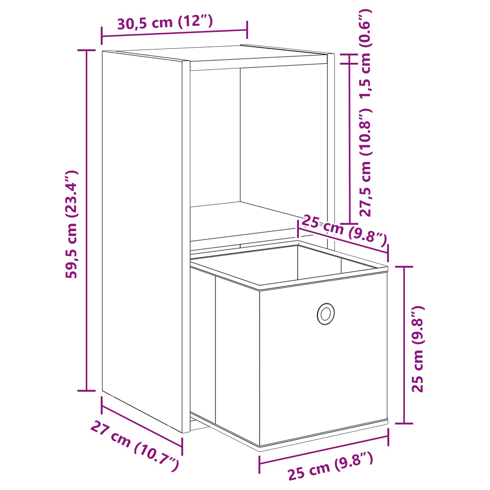 Κομοδίνο 2 pcs Παλιό ξύλο 35 x 32 x 68,5 εκ Επεξεργασμένο ξύλο - Pakobazaar