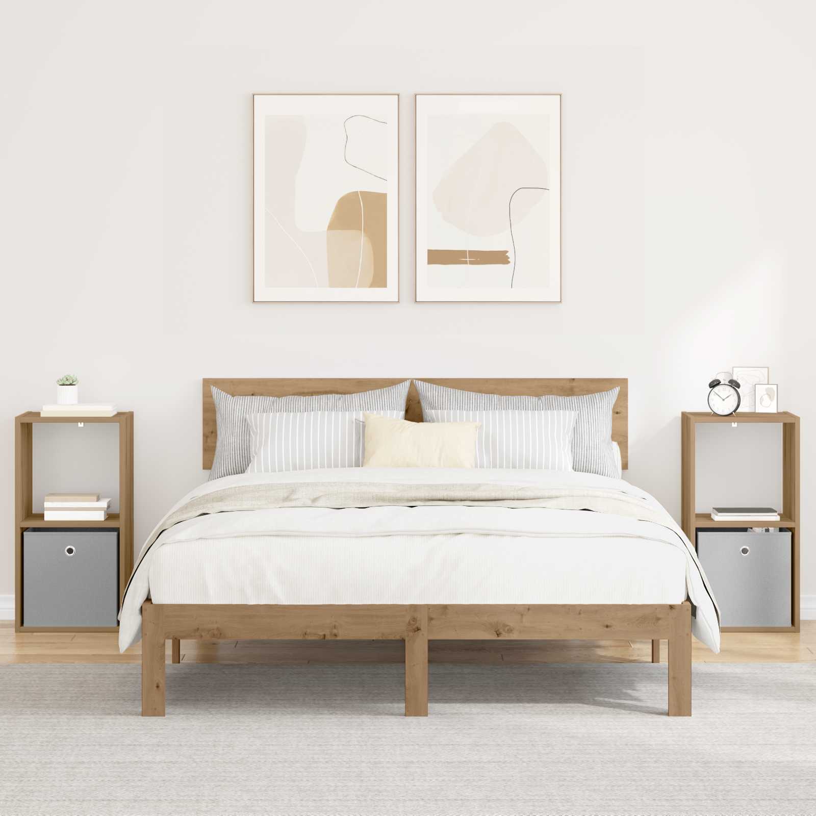 Κομοδίνο 2 pcs Artisan Oak 35 x 32 x 68,5 εκ Επεξεργασμένο ξύλο - Pakobazaar