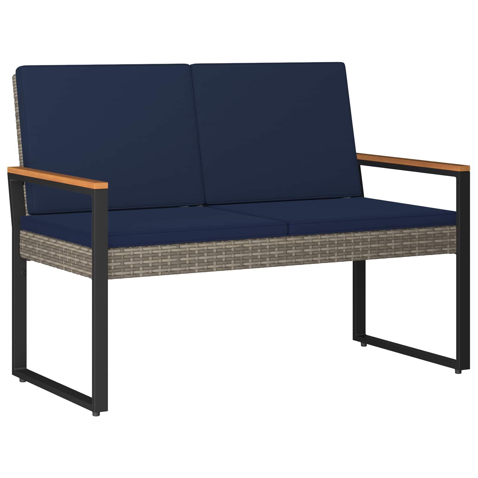 Σετ Εξωτερικών Επίπλων 4 pcs Γκρι και Navy Blue συνθετικό ρατάν - Pakobazaar