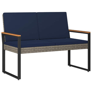 Σετ Εξωτερικών Επίπλων 4 pcs Γκρι και Navy Blue συνθετικό ρατάν - Pakobazaar