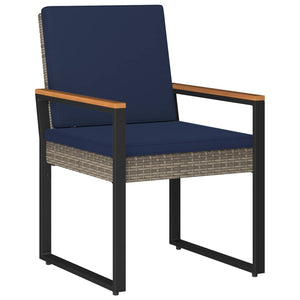 Σετ Εξωτερικών Επίπλων 3 pcs Γκρι και Navy Blue συνθετικό ρατάν - Pakobazaar