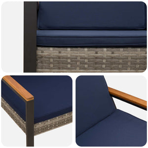 Εξωτερικός πάγκος Γκρι και Navy Blue 107 x 61 x 80 εκ. - Pakobazaar