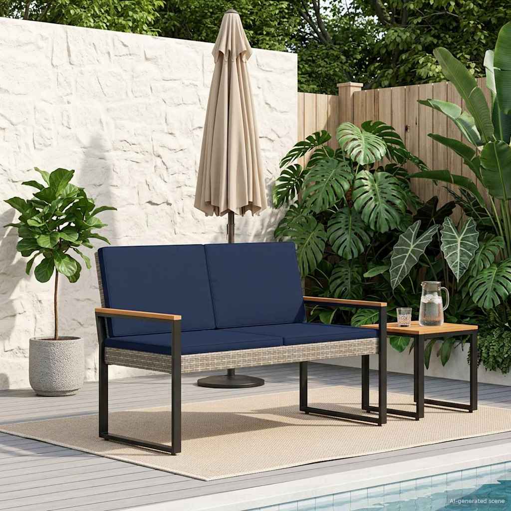Εξωτερικός πάγκος Γκρι και Navy Blue 107 x 61 x 80 εκ. - Pakobazaar