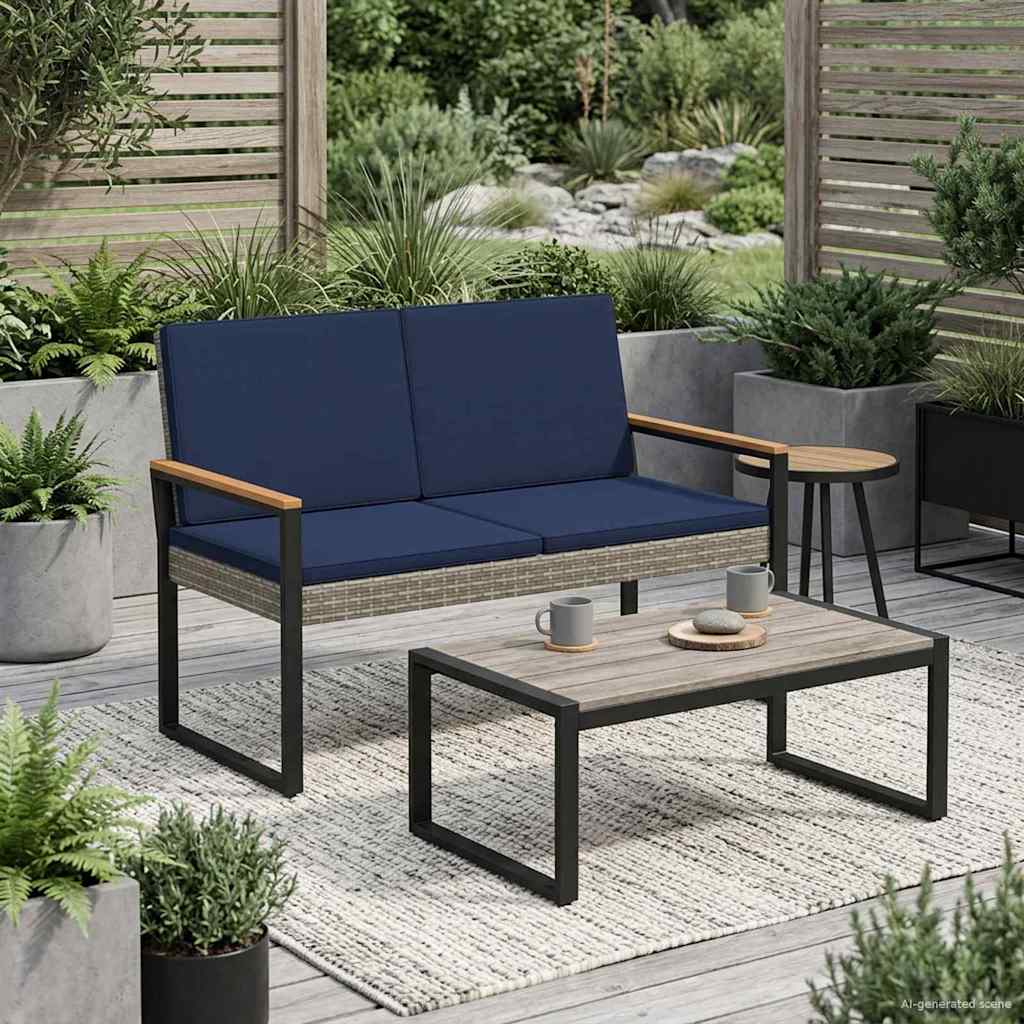 Εξωτερικός πάγκος Γκρι και Navy Blue 107 x 61 x 80 εκ. - Pakobazaar