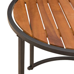 Σετ Τραπεζιού Για Καφέ 2 pcs Φυσικό και Μαύρο 55 x 55 x 45 cm - Pakobazaar