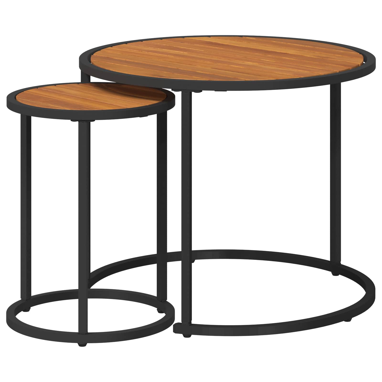Σετ Τραπεζιού Για Καφέ 2 pcs Φυσικό και Μαύρο 55 x 55 x 45 cm - Pakobazaar