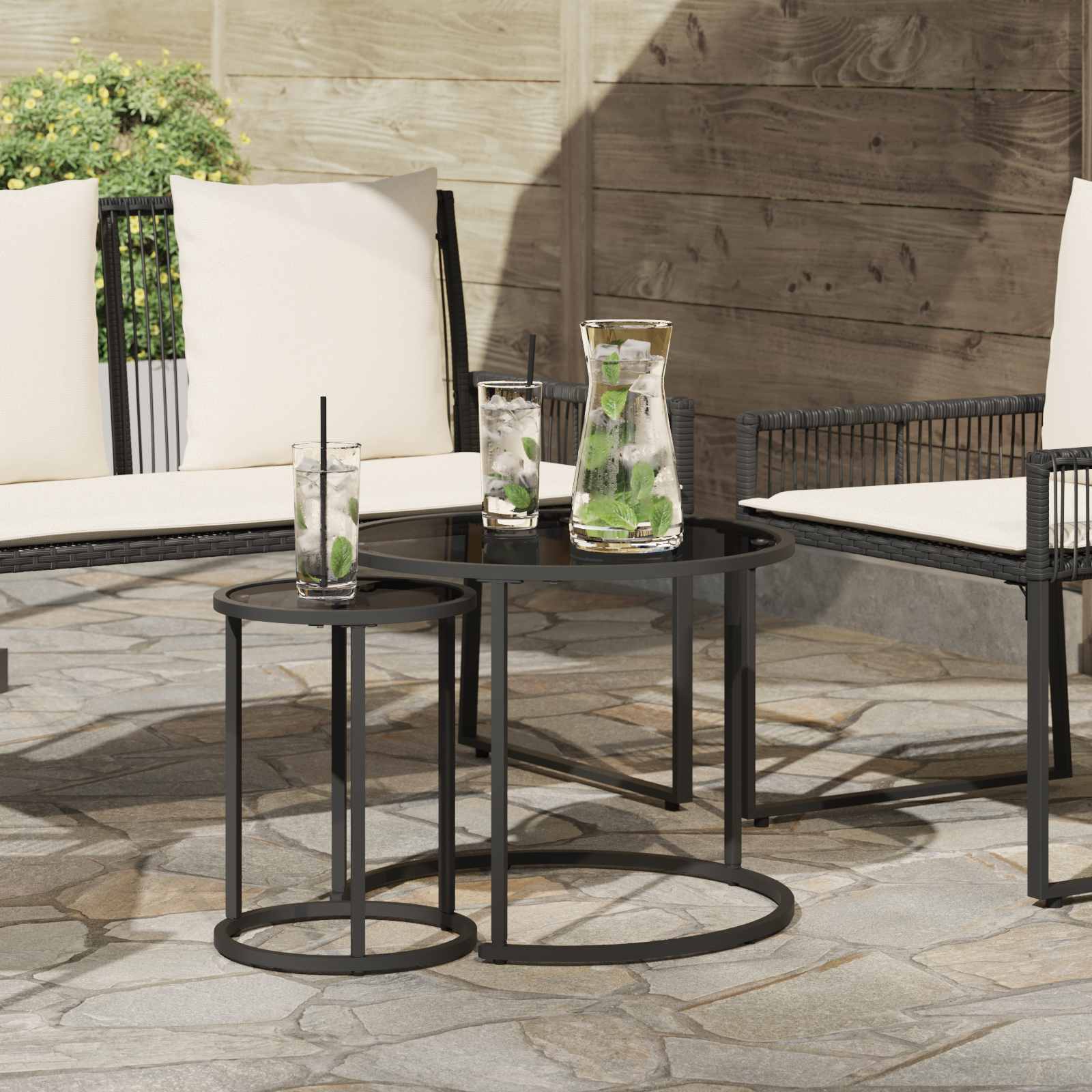 Σετ Τραπεζιού Για Καφέ 2 pcs 55 x 55 x 45 cm ατσάλι - Pakobazaar