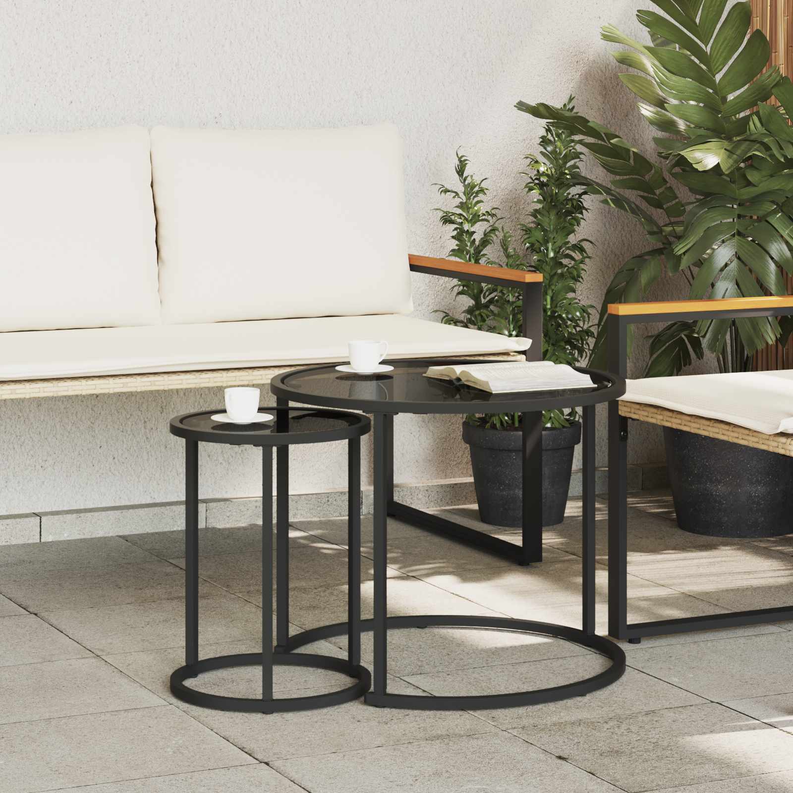 Σετ Τραπεζιού Για Καφέ 2 pcs 55 x 55 x 45 cm ατσάλι - Pakobazaar