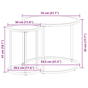 Σετ Τραπεζιού Για Καφέ 2 pcs 55 x 55 x 45 cm ατσάλι - Pakobazaar