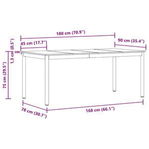 Τραπεζαρίες 180 x 90 x 75 cm Επεξεργασμένο Ξύλο Ορθογώνιος