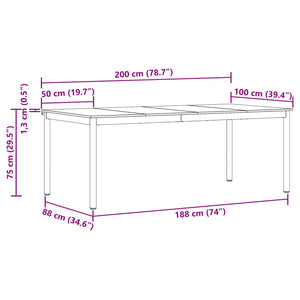 Τραπεζαρίες 200 x 100 x 75 cm Επεξεργασμένο Ξύλο Ορθογώνιος