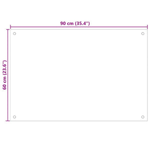 Πλάτη κουζίνας 2 τμχ. Λευκό 90 x 60 cm σκληρυμένο γυαλί