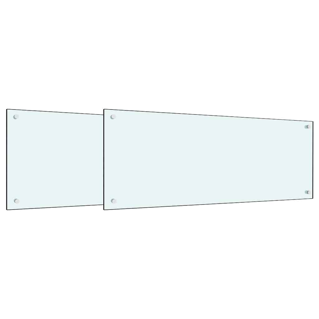 Πλάτη κουζίνας 2 pcs Λευκό 100 x 40 cm σκληρυμένο γυαλί