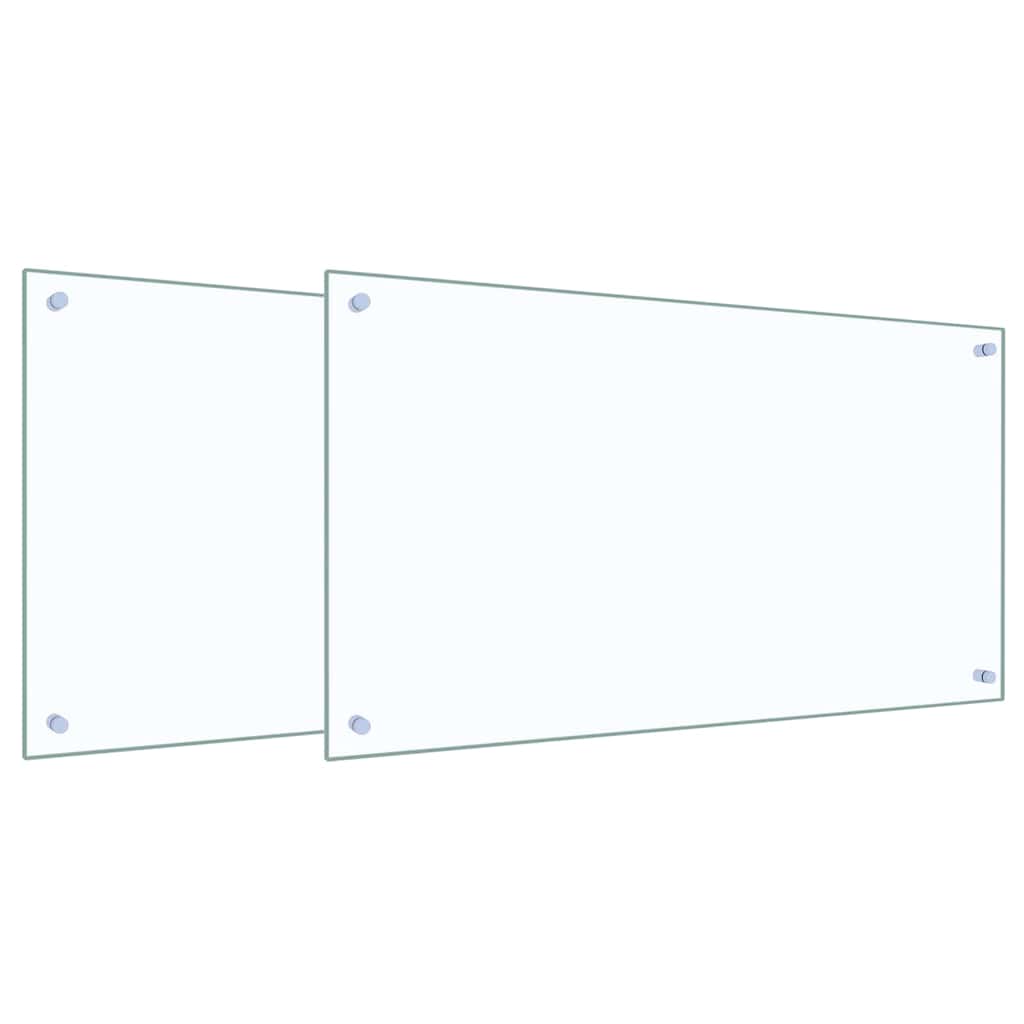 Πλάτη κουζίνας 2 pcs Διαφανές 90 x 50 cm σκληρυμένο γυαλί
