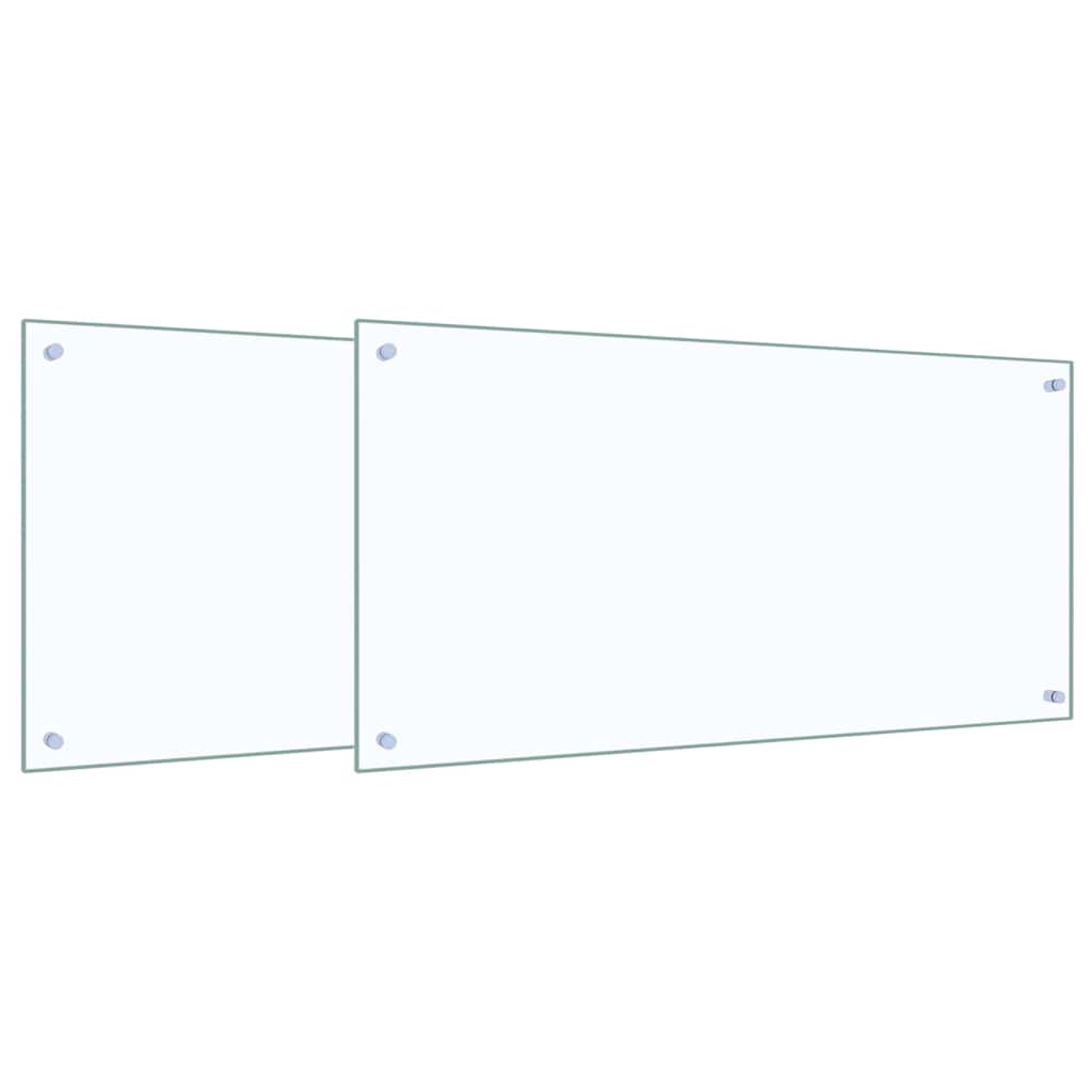 Πλάτη κουζίνας 2 pcs Διαφανές 100 x 50 cm σκληρυμένο γυαλί