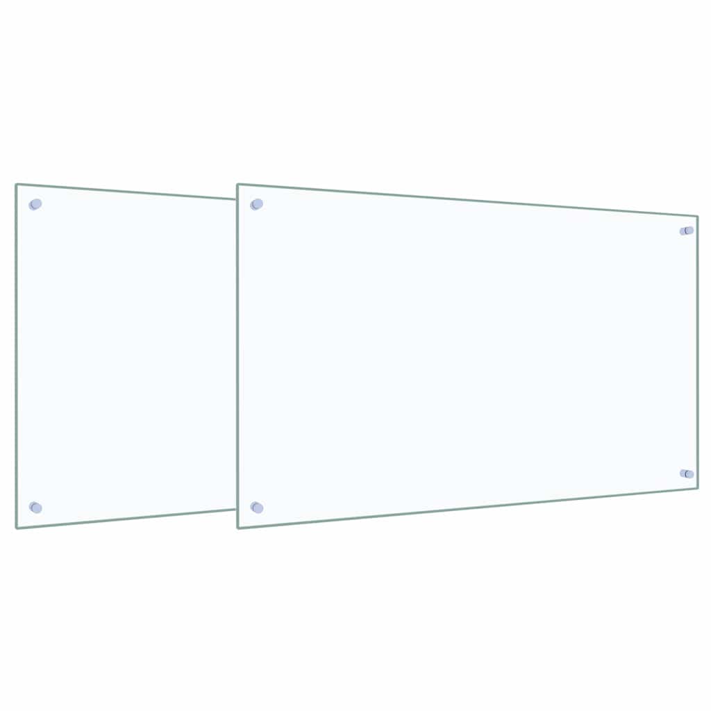 Πλάτη κουζίνας 2 pcs Διαφανές 100 x 60 cm σκληρυμένο γυαλί
