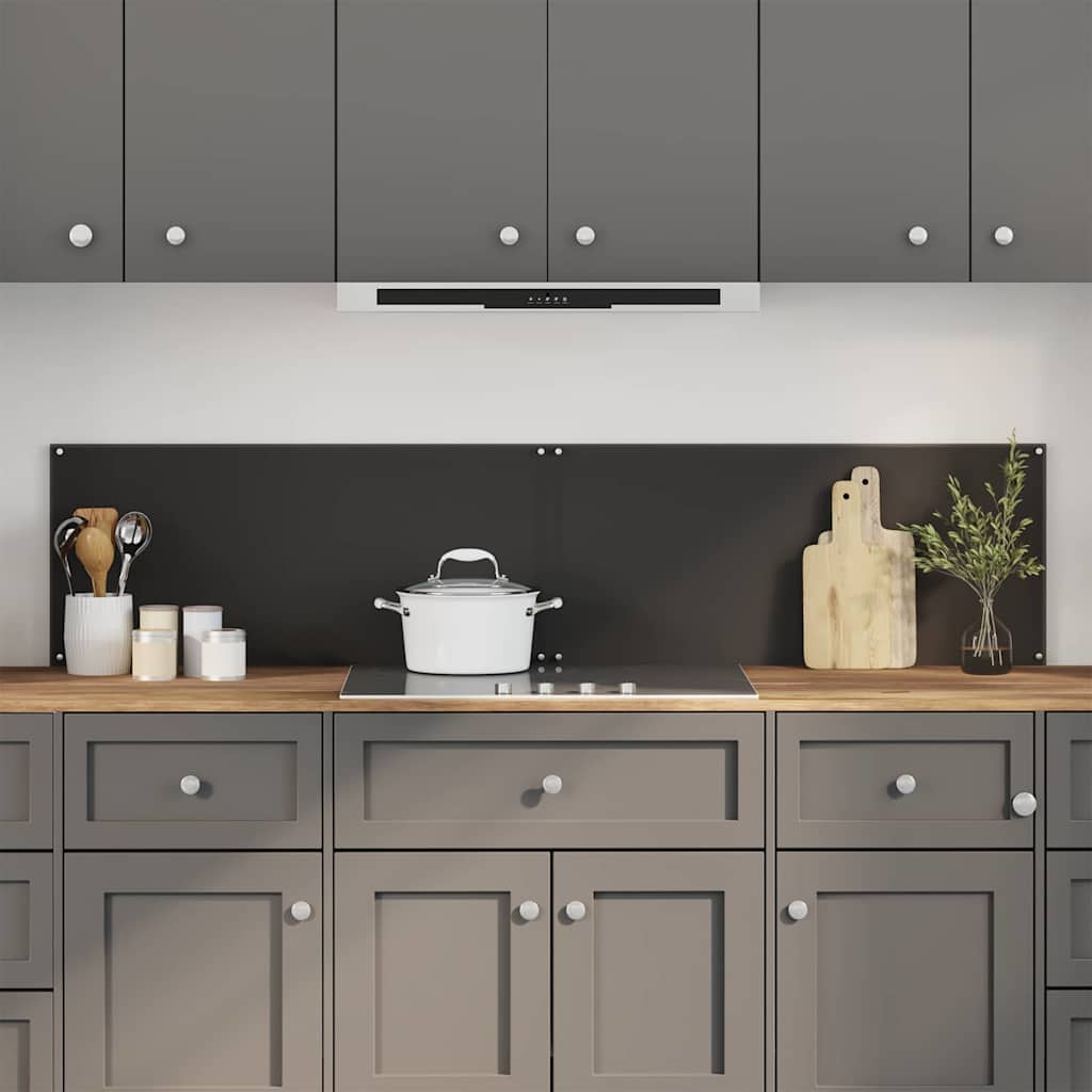 Πλάτη κουζίνας 2 pcs Μαύρο 90 x 40 cm σκληρυμένο γυαλί