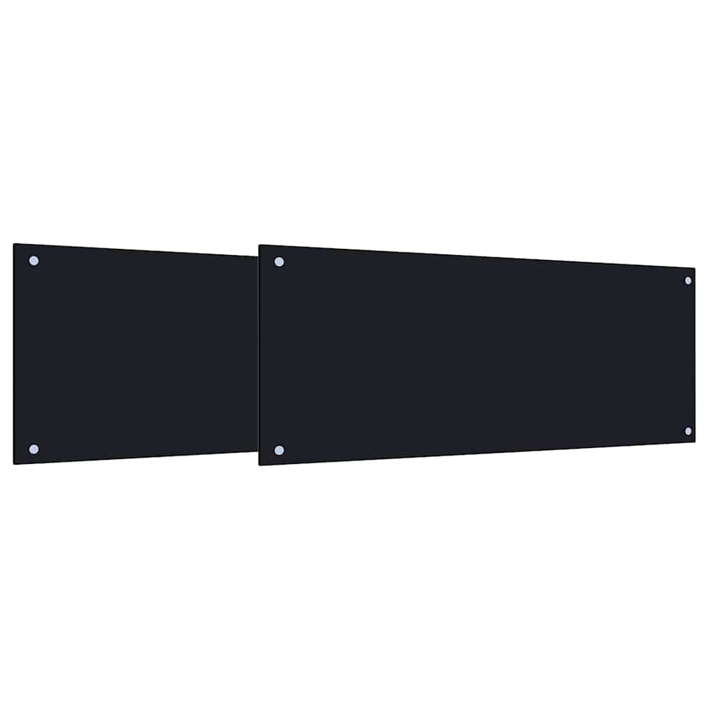 Πίσω Πάνελ Κουζίνας 2 pcs Μαύρο 100 x 40 cm σκληρυμένο γυαλί - Pakobazaar