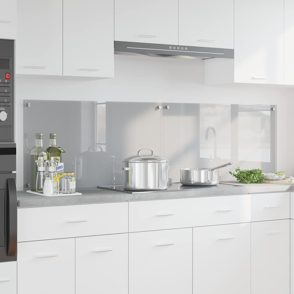 Πλάτη κουζίνας 2 pcs Ανοιχτό γκρι 90 x 50 cm σκληρυμένο γυαλί - Pakobazaar