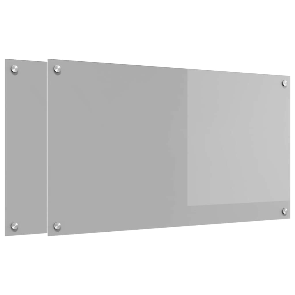 Πλάτη κουζίνας 2 pcs Ανοιχτό γκρι 90 x 50 cm σκληρυμένο γυαλί - Pakobazaar